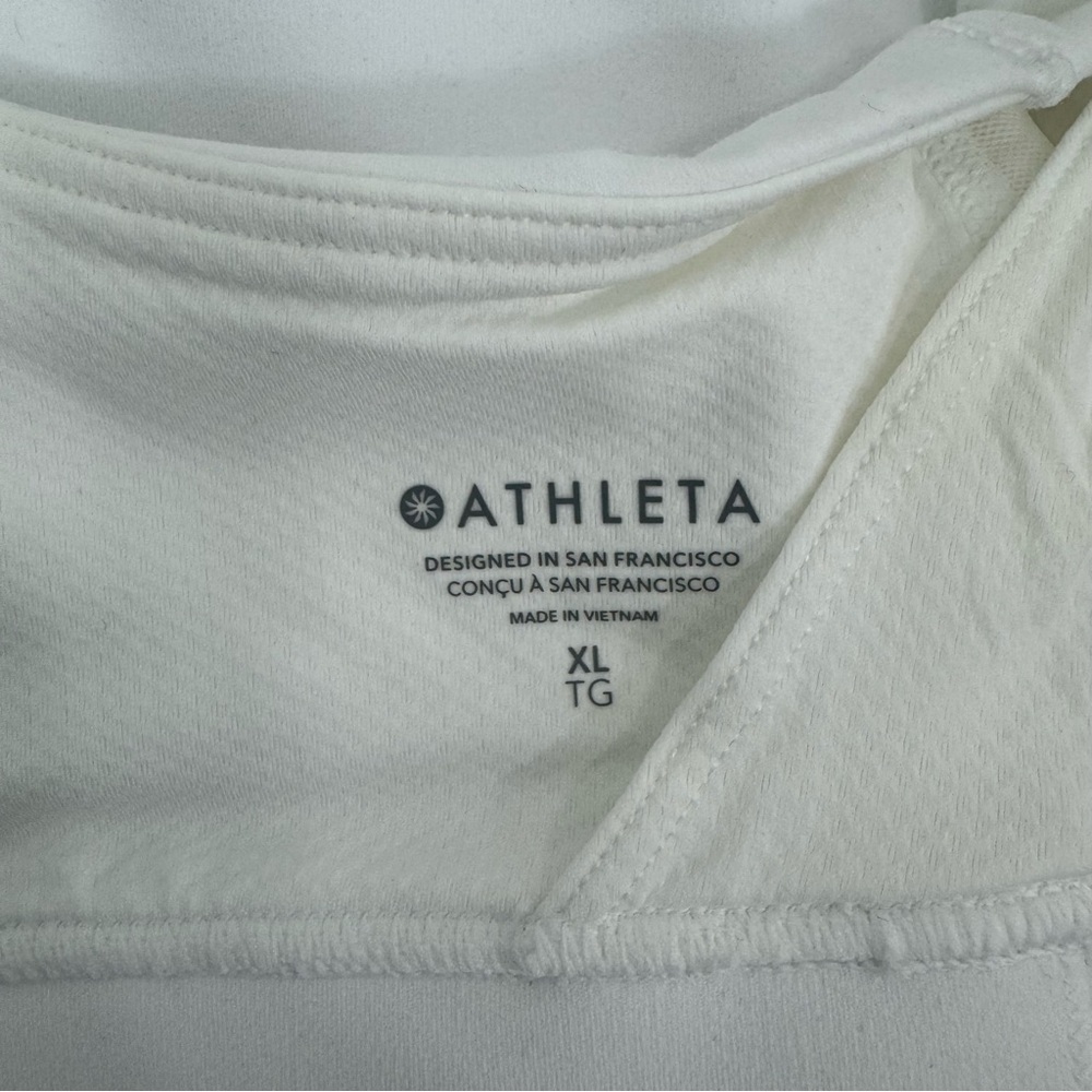 Athleta White Cross Back Sports Bra Size XL Strappy Racerback Yoga Bra EUC - Picture 7 of 13